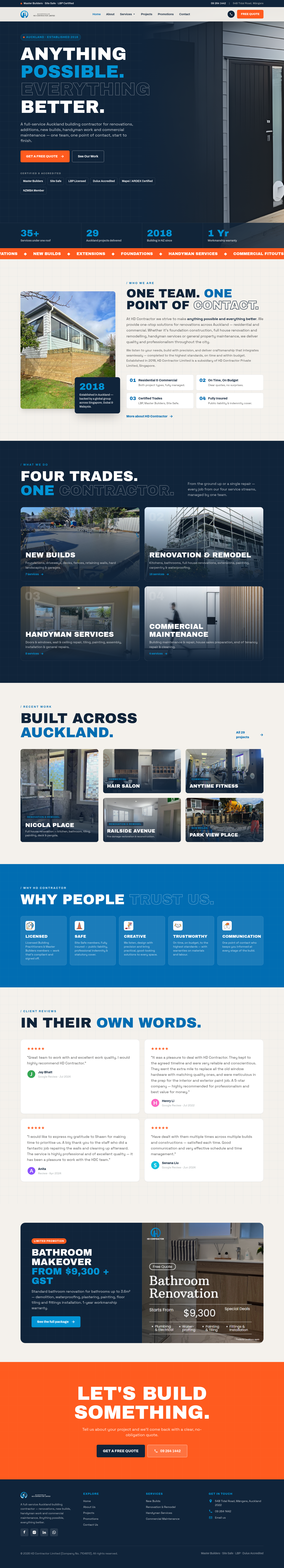 Preview of Option C — The Bold redesign for HD Contractor